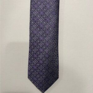 David Donahue 100%Silk Purple Foulard Geometric Men's Tie